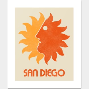 Retro San Diego Sun Tourist Souvenir Posters and Art